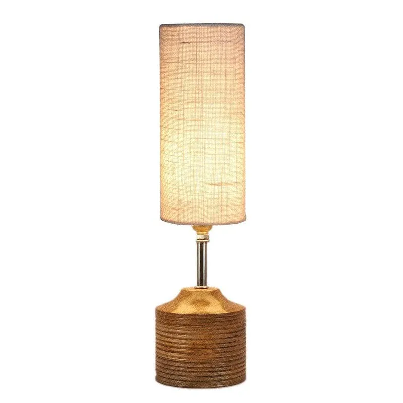 Woody Fabric Table Lamp - White,Brown media 6