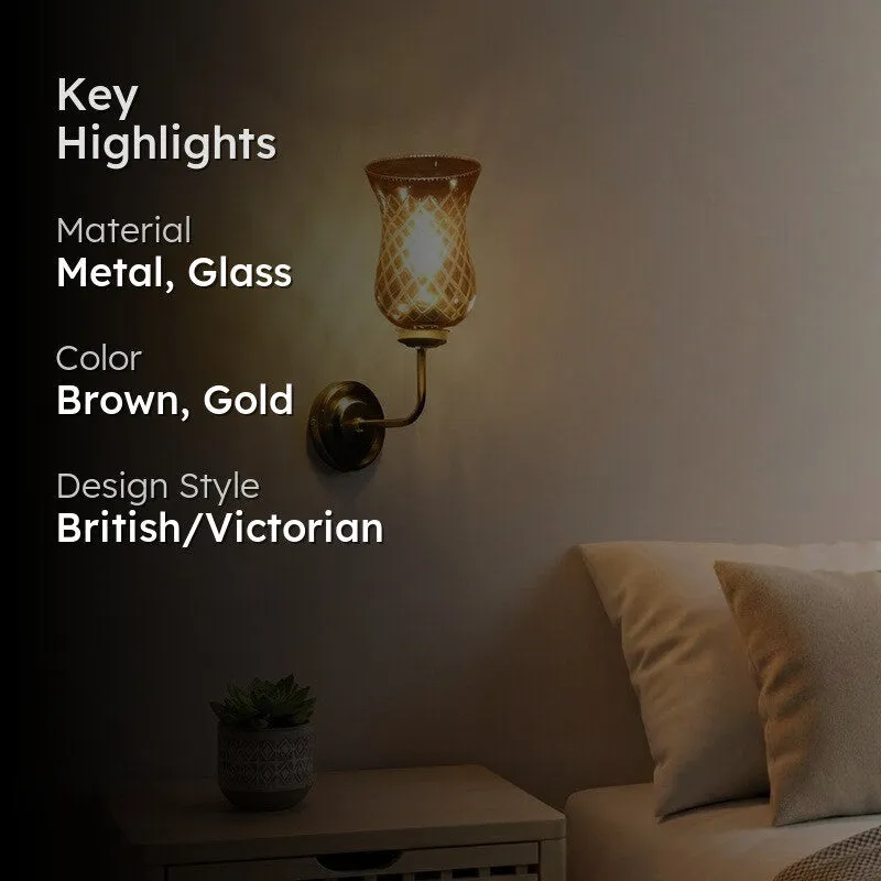 Honey Glow Arched Base Glass Wall Lamp media 2