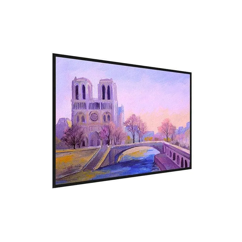 Notre Dame De Paris Canvas Painting - Black Frame media 3