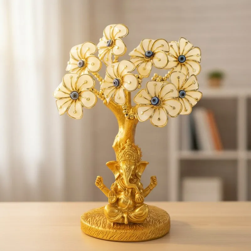 Divine Floral Ganesha Resin Idol media 3