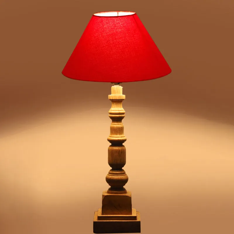 Cotin II Arbor Wooden Table Lamp - Red,Brown media 5