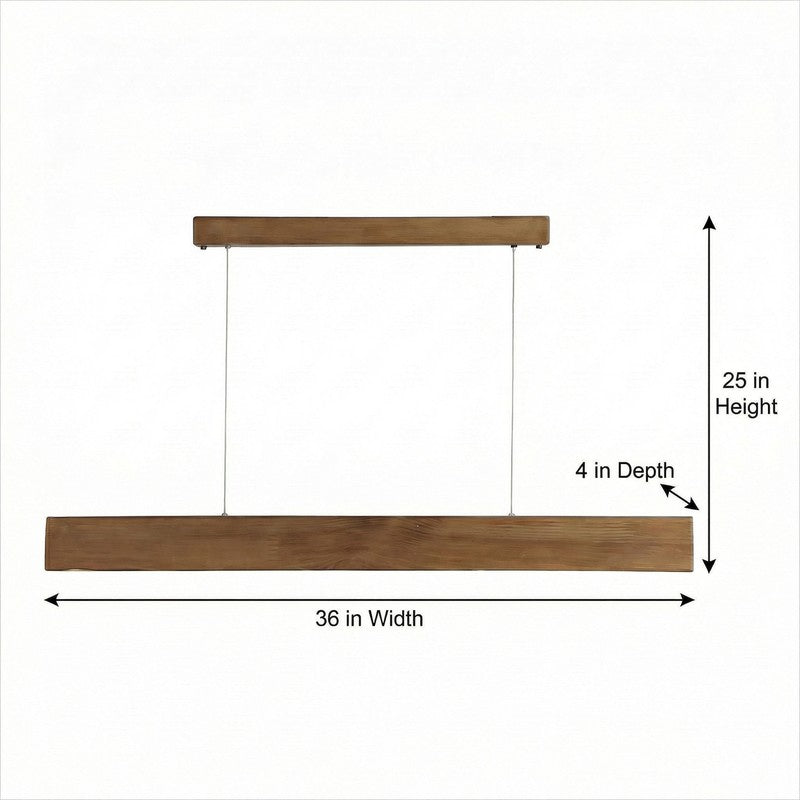 Galatea Linear LED Wooden Ceiling Lamp - Brown media 8