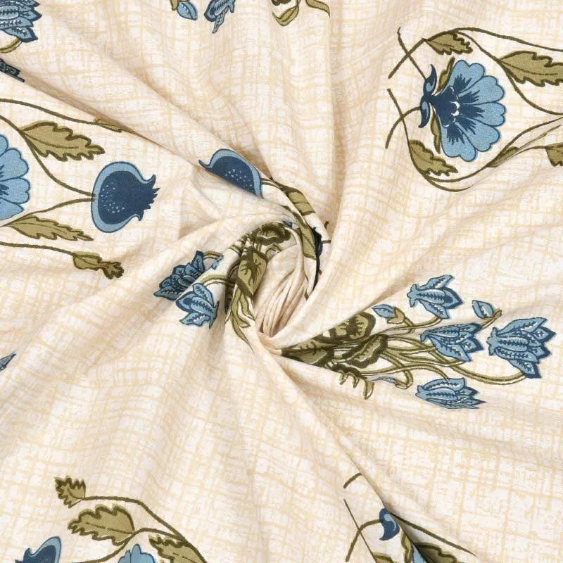 Mustafa Printed Cotton Bedsheet (Beige) - 240 TC media 5
