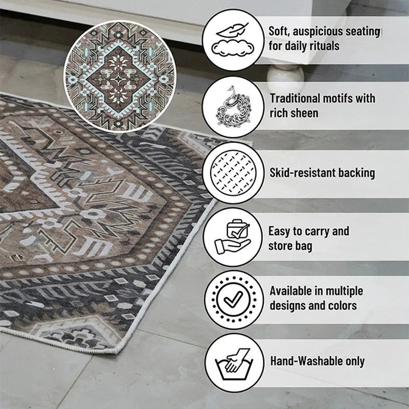 Iman Grace Prayer Mat (Brown) - 550 GSM media 9