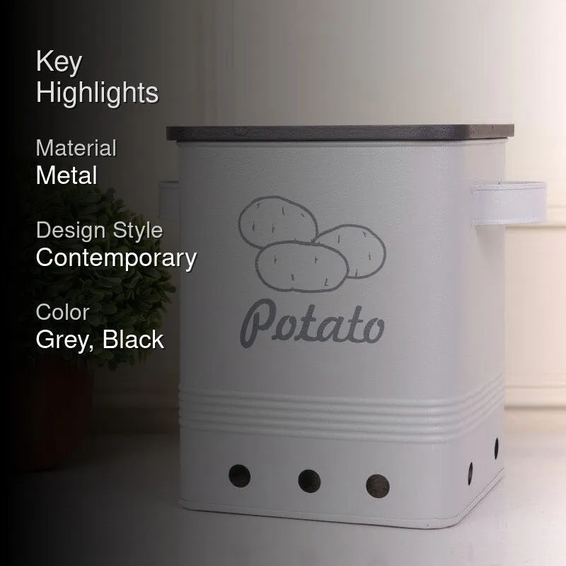 Ferrous Fun Potato Storage Box - Grey & Black media 2