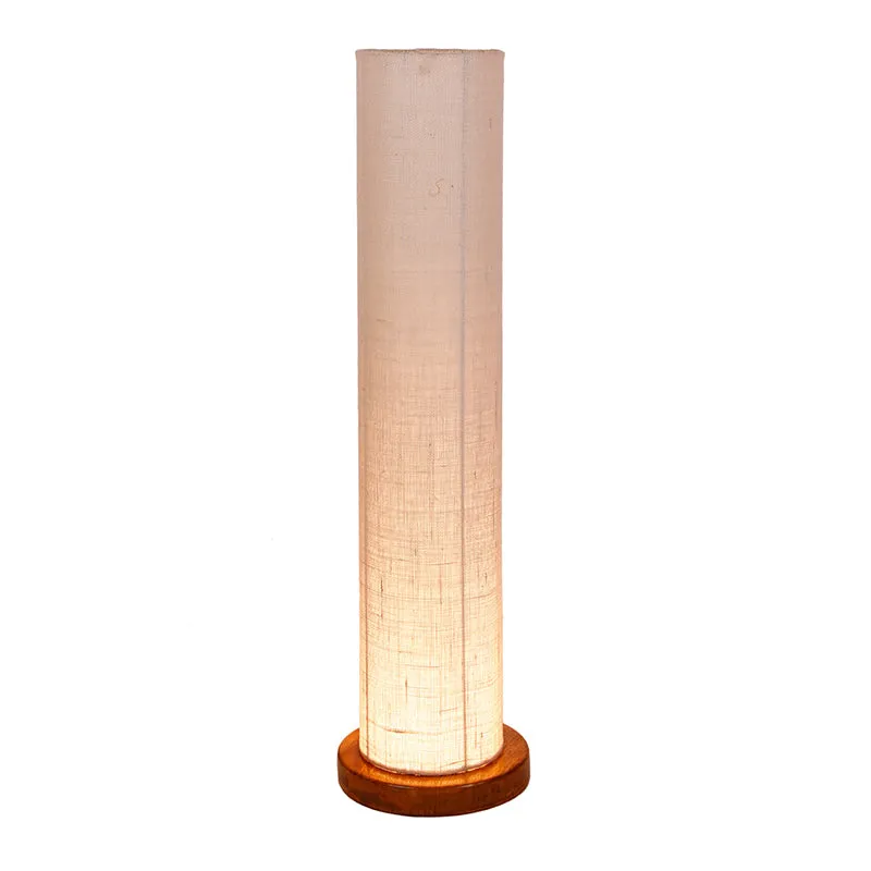 Agia Wooden Tower Floor Lamp With Jute Shade - White media 3