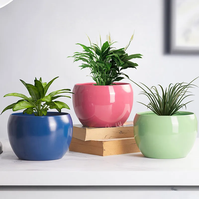 Nectera Metal Planter (Blue/Pink/Green) - Set Of Three media 2