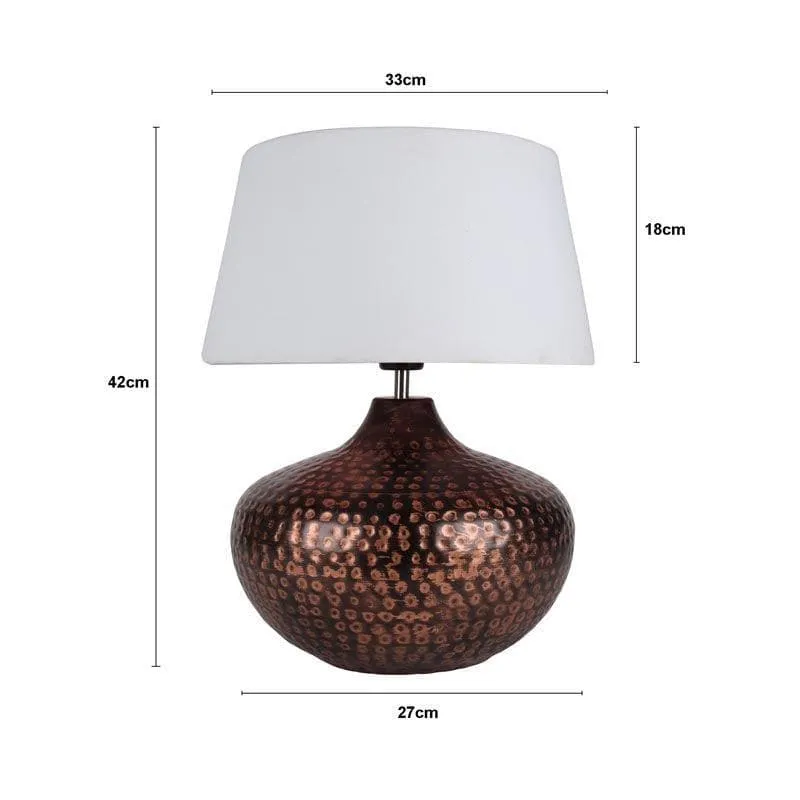 Arohana Fabric Table Lamp - White,Bronze media 5