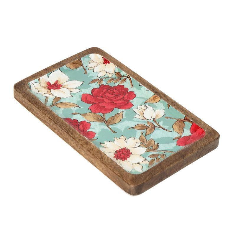 Elodie Floral Wood Platter media 3