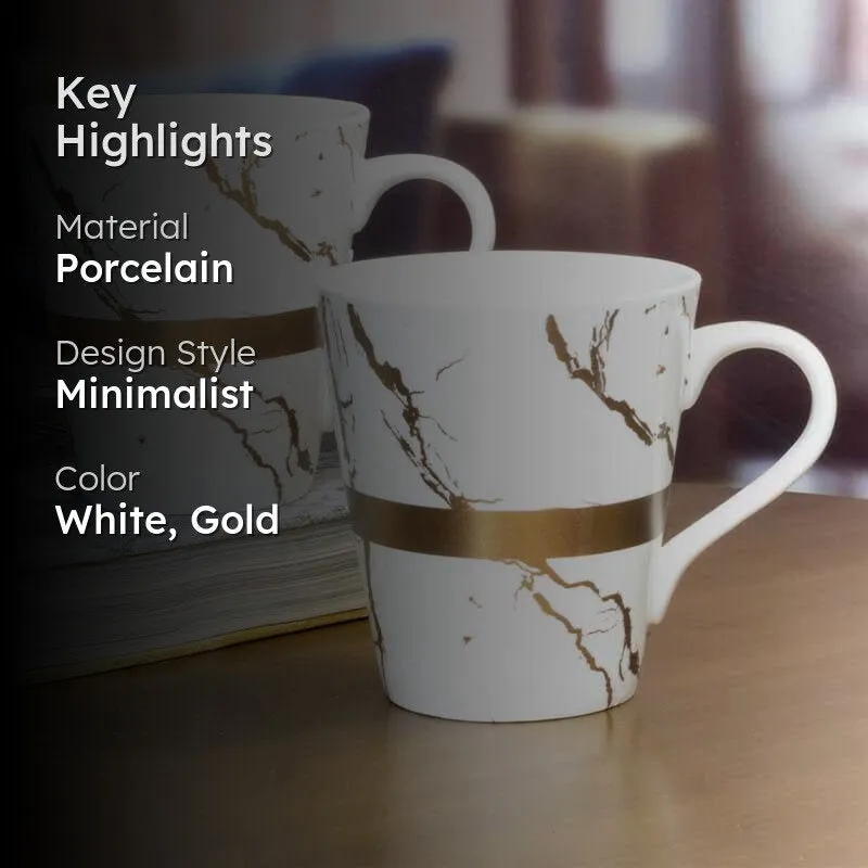 Marbellous Porcelain Coffee Mug (310 mL Each) - Set of Two media 2