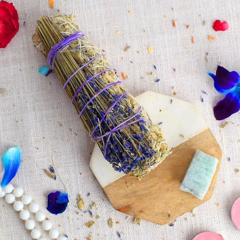White Sage With Lavender And Amazonite Crystal media 4