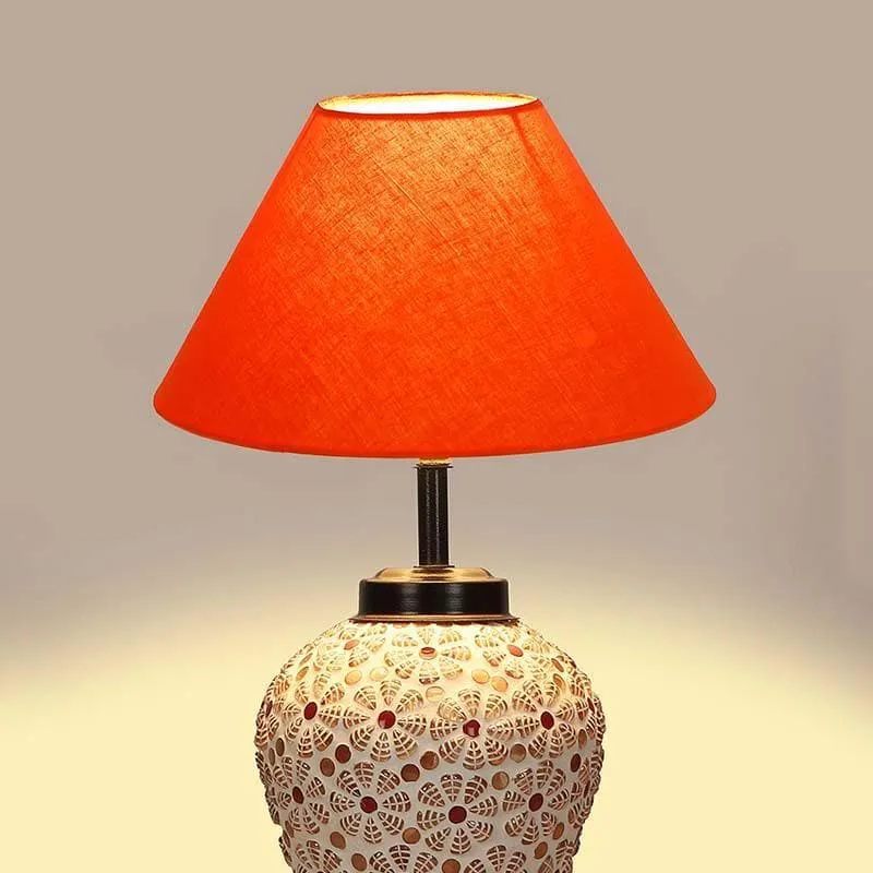 Solid Fusion Fabric Table Lamp - Orange,White media 5