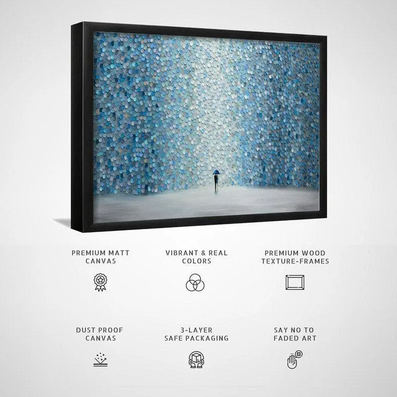 Rainfall Melody Canvas Wall Painting - Black Frame media 5