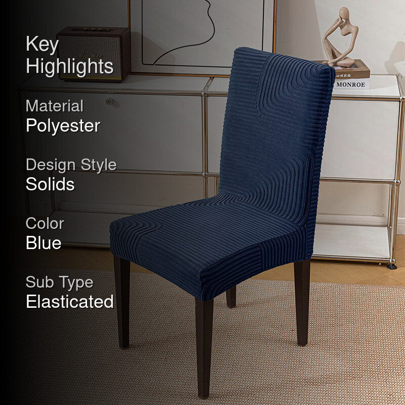 Wrapture Solid Chair Cover - Navy Blue media 2