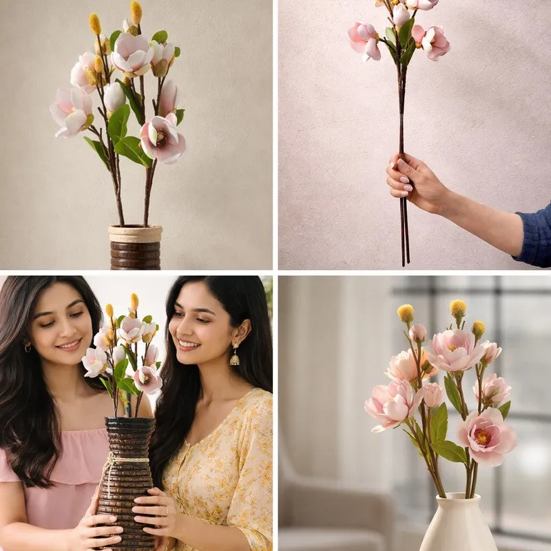 Blushora Plastic Artificial Flower (Pink) - Set Of Two media 10