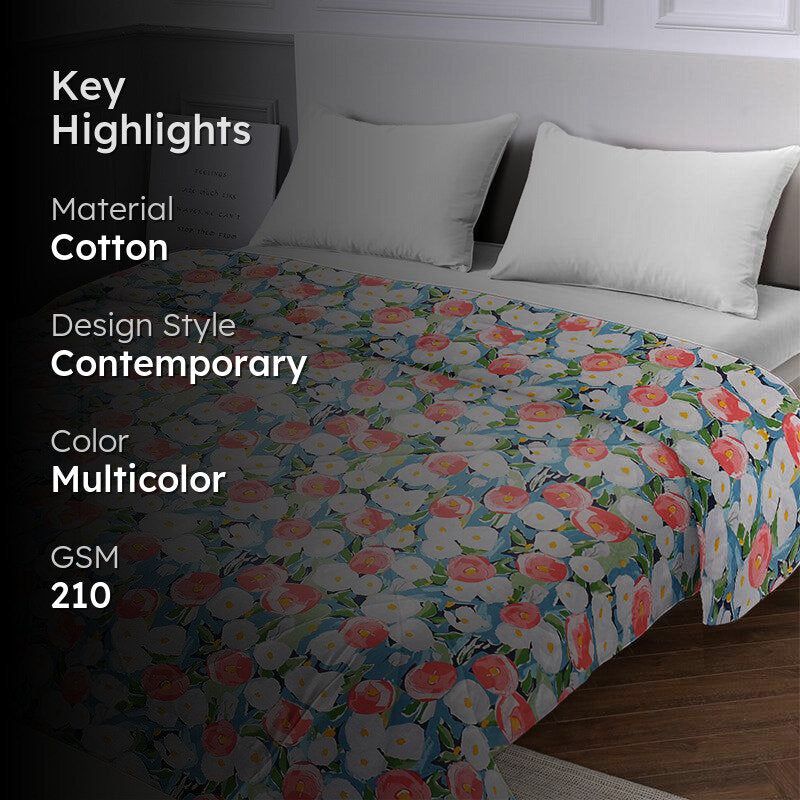 Liam Floral Cotton Comforter  - 210 GSM media 2