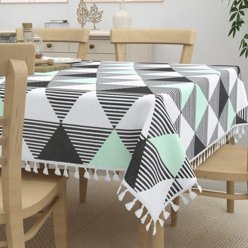 Merada Geometric Table Cover - Green media 4