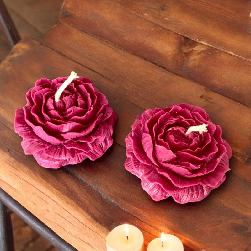 Bloom Elegance Rose Scented Candles - Set Of Two media 4