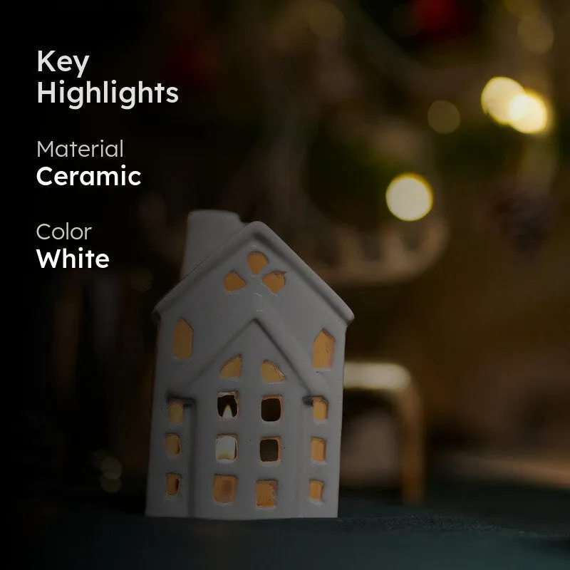 Christmas House Tealight Holder - Two Piece Set media 2