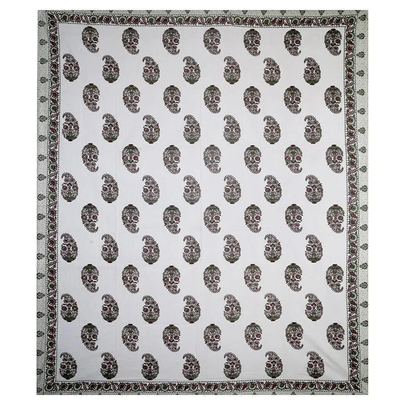 Devadhi Ethnic Cotton Bedsheet (Green) - 144 TC media 5