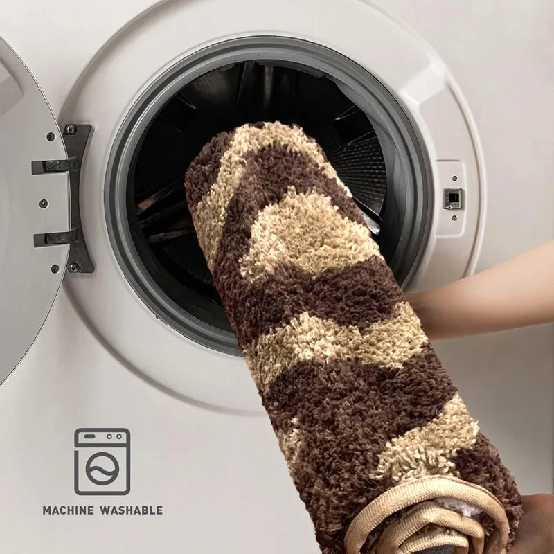 Fluffy Diamonds Microfiber Bath Mat - Brown media 7