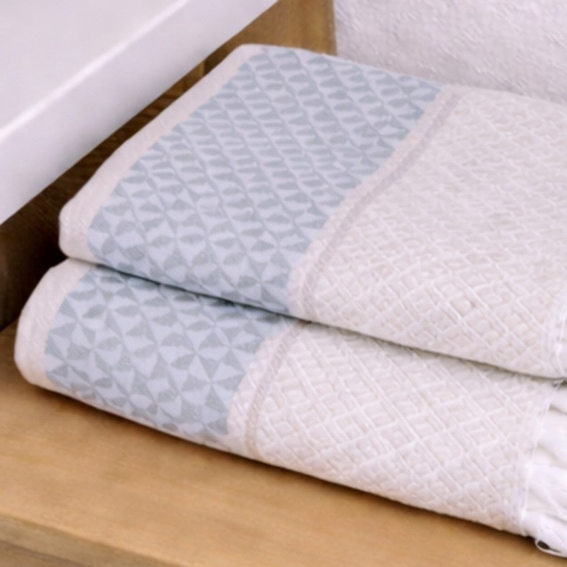 MosacStrip Cotton Hand Towel (Grey) - Set Of Four media 6