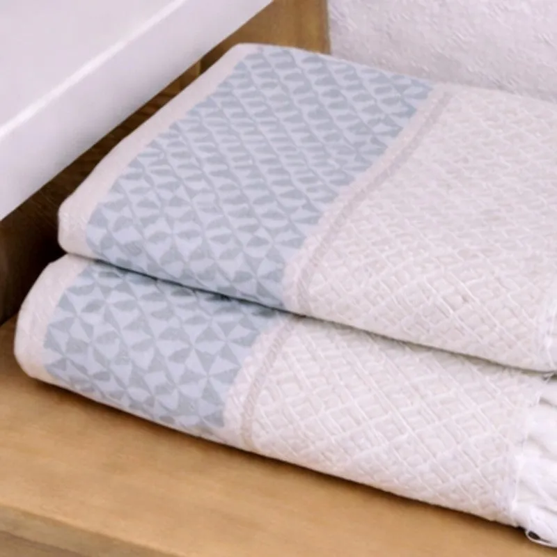 MosacStrip Cotton Hand Towel (Grey) - Set Of Four media 6