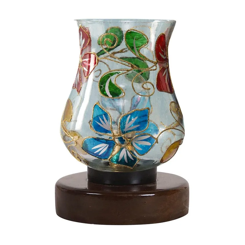 Sparklix Mosaic Glass Table Lamp With Wooden Base - Multicolor media 5