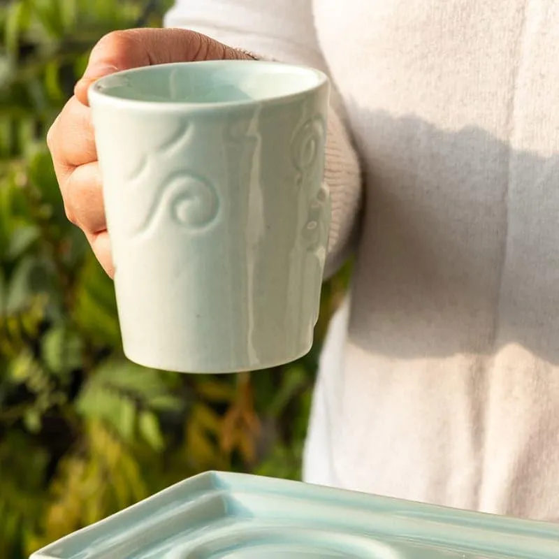 Arora Serveware Combo (Sky Blue) - Four Piece Set media 3