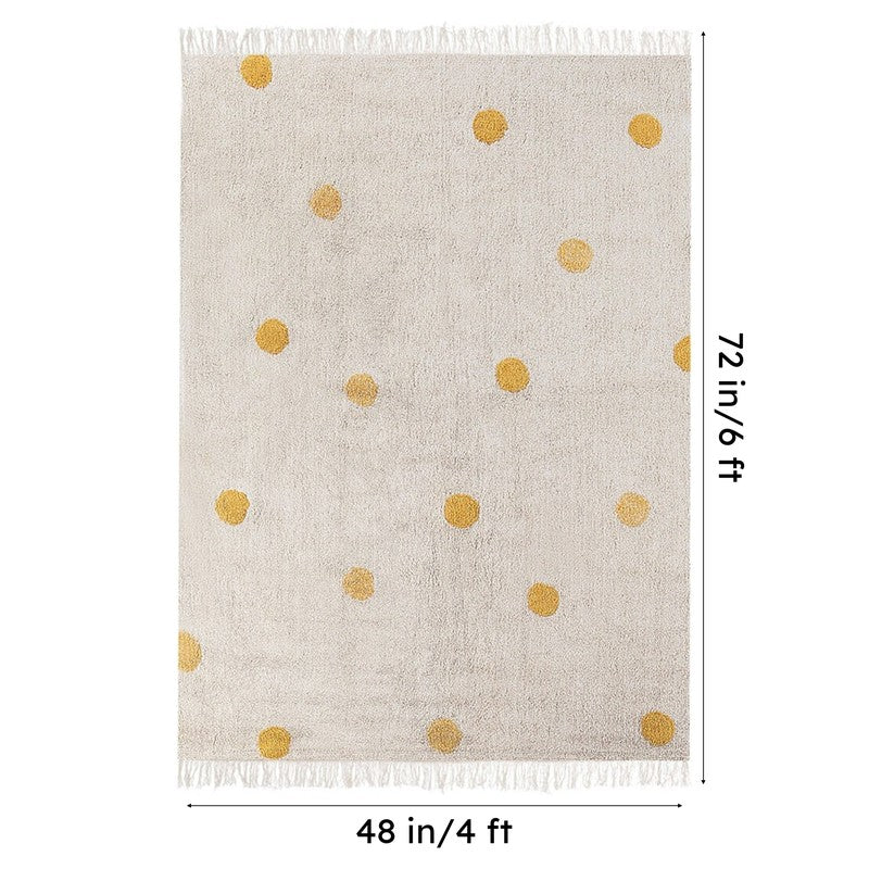 Polka Dream Tufted Cotton Area Rug - Yellow media 7