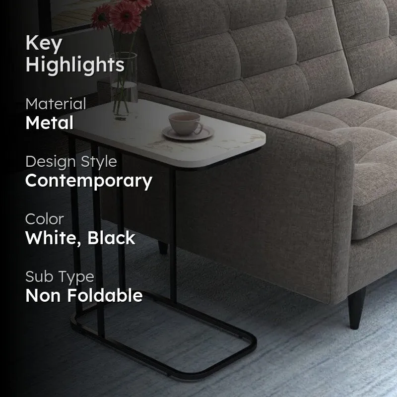 Paradox Pure Metal SideTable with Marble Top media 2
