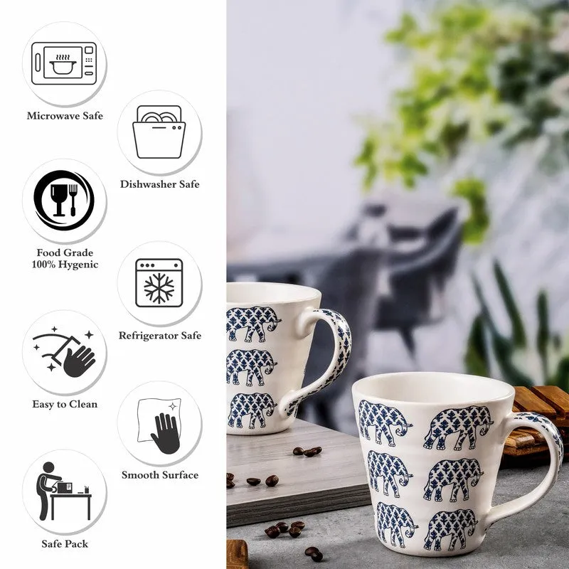 Elephant Stoneware Coffee Mug (400 mL Each) - Set Of Two media 4
