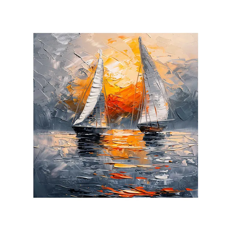 Dusk Boat Trip Wall Painting media 5