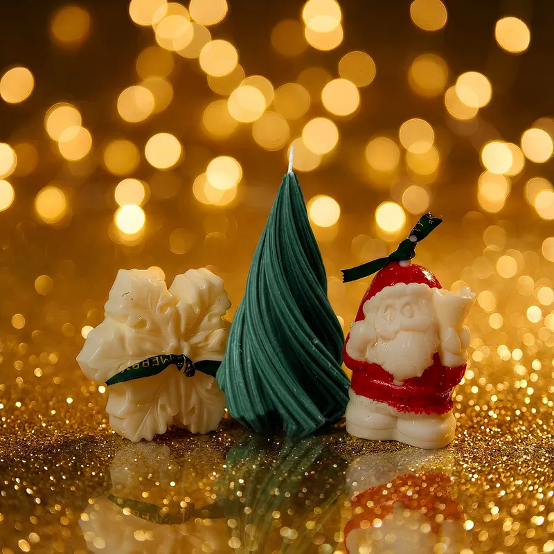 Christmas Centerpiece Decorative Scented Candles - Three Piece Set media 7