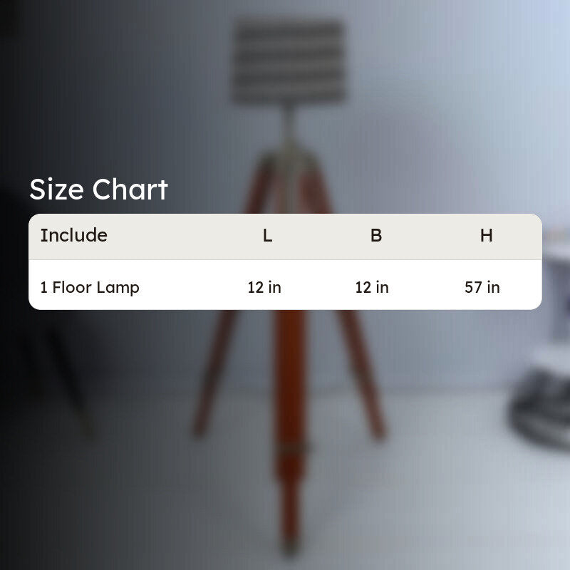 Chevronic  Printed Tripod Floor Lamp - Brown media 4