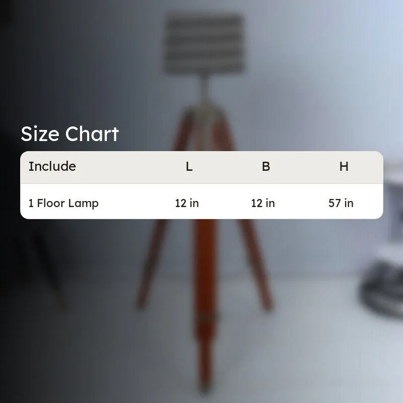 Chevronic Printed Tripod Floor Lamp - Brown media 4