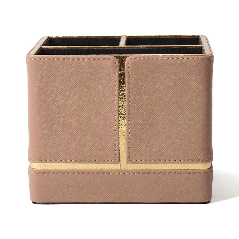 Ceastra Faux Leather Desk Organizer - Beige media 4