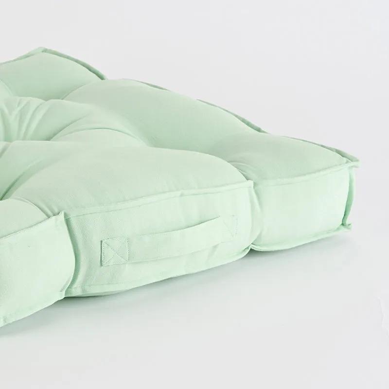 Cushflow Solid Cotton Floor Cushion (Sage Green) - Set Of Two media 3