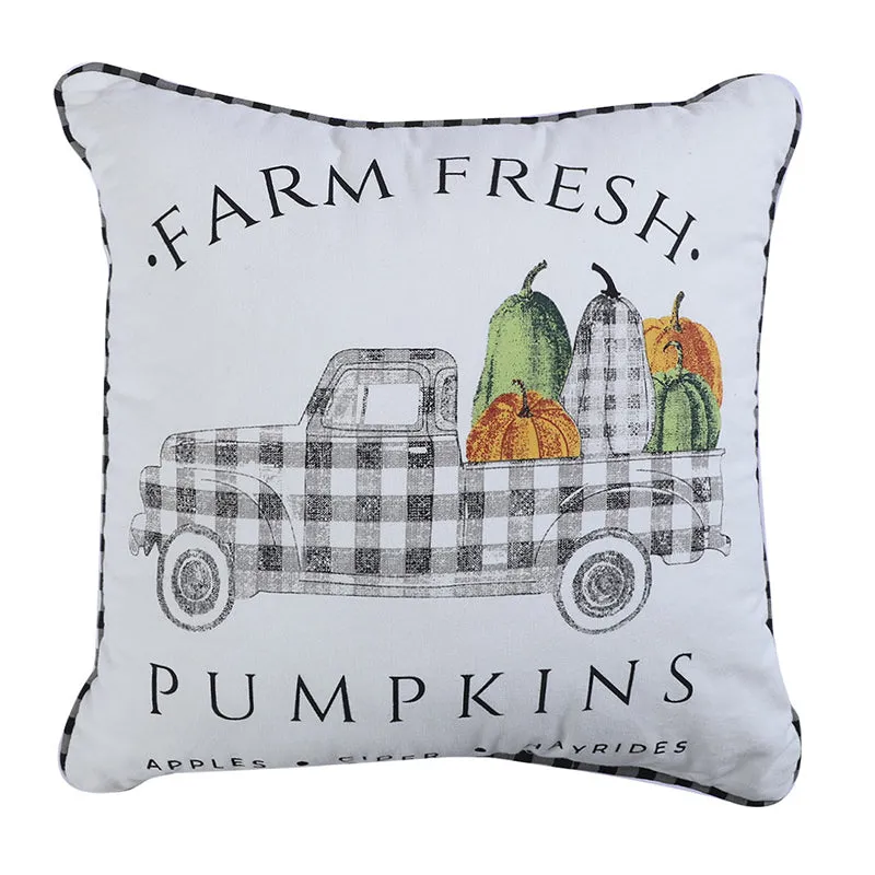 Pumpkin Farm Cotton Cushion Cover - Set Of Two media 5