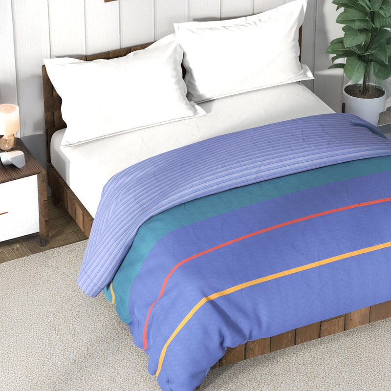Nautica Line Shift Reversible Comforter (Blue) - 130 GSM media 4