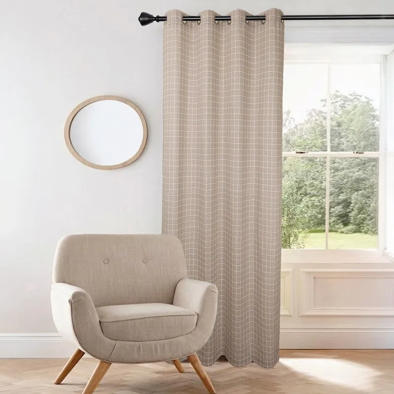 LineCraft Drape Cotton Curtain - Beige media 3