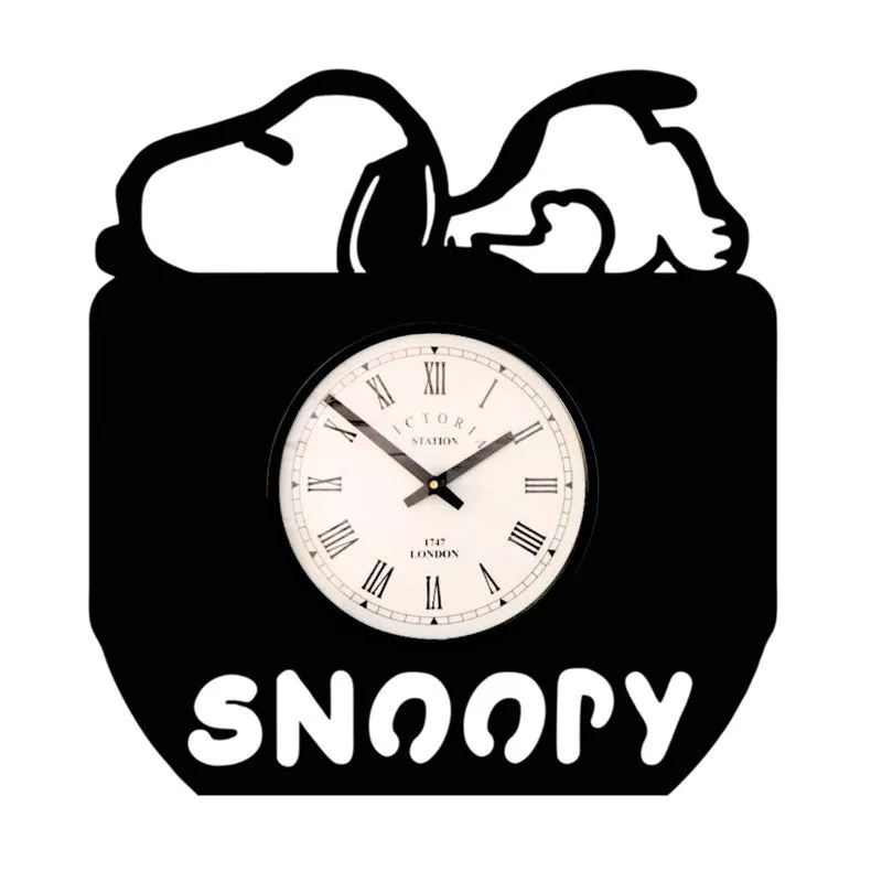 Snoopy Steel Analog Wall Clock - Black media 4