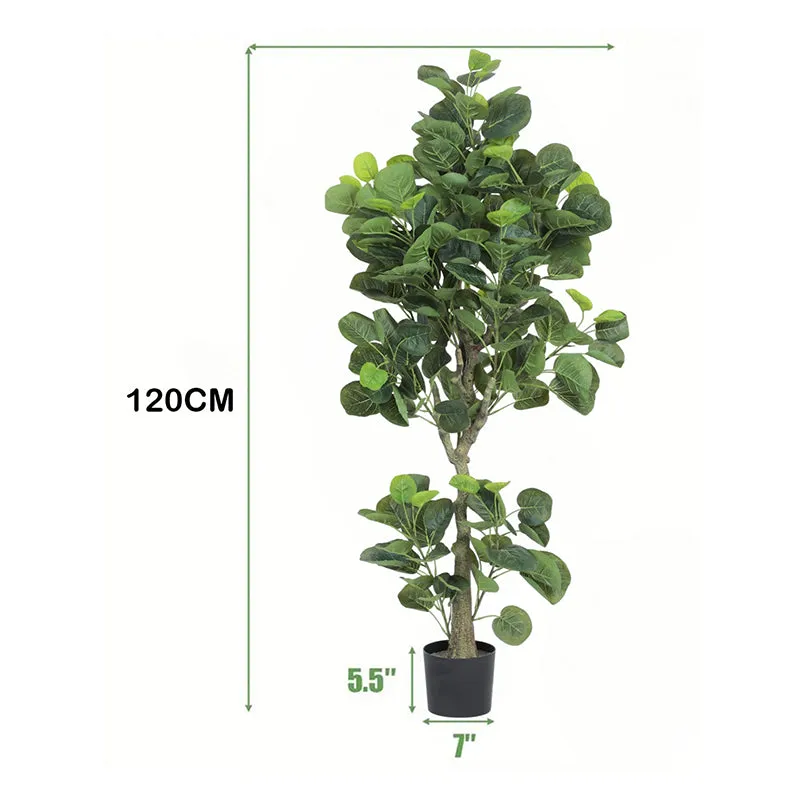 Pallas Artificial Ginko Plant With Black Plastic Pot - 4 Feet media 6