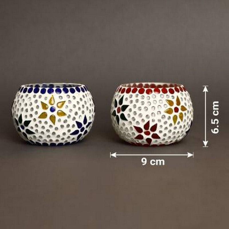 Vanya Mosaic Glass Tealight Candle Holder - Set Of Two media 5