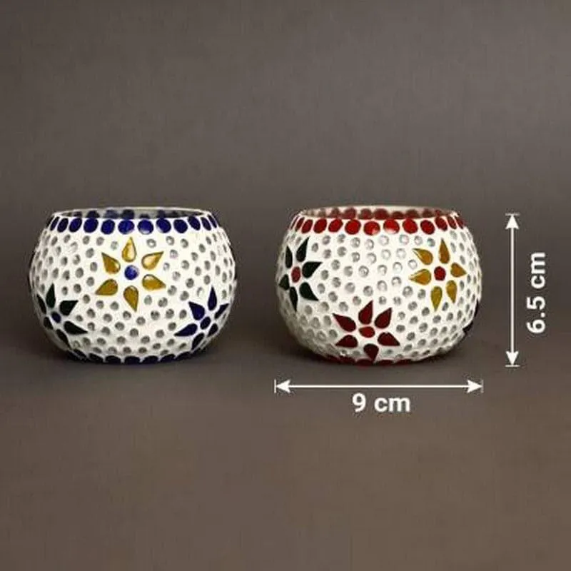 Vanya Mosaic Glass Tealight Candle Holder - Set Of Two media 5