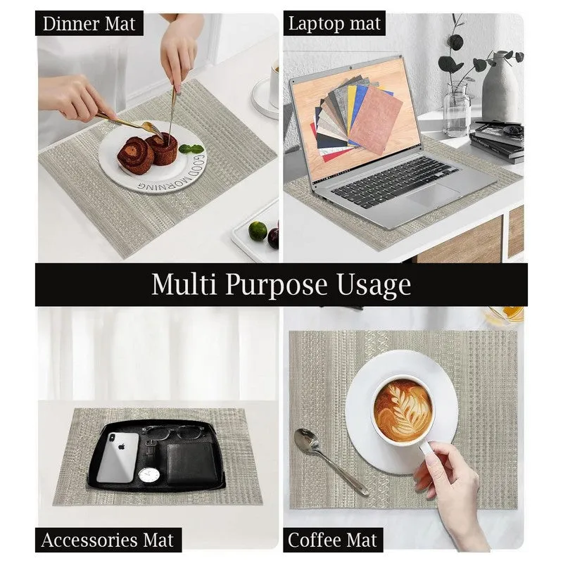 Silver Rectangle PVC Table Mats - Set Of Four media 5