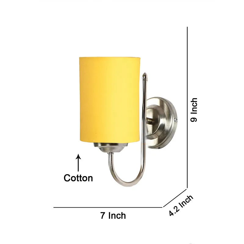 Altura Cylindrical Fabric & Metal Wall Lamp - Yellow media 4