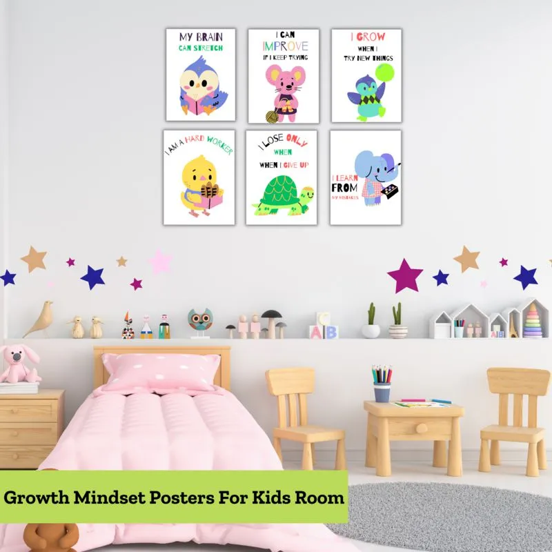Cute Animal Affirmations Wall Poster - Set of Six media 1