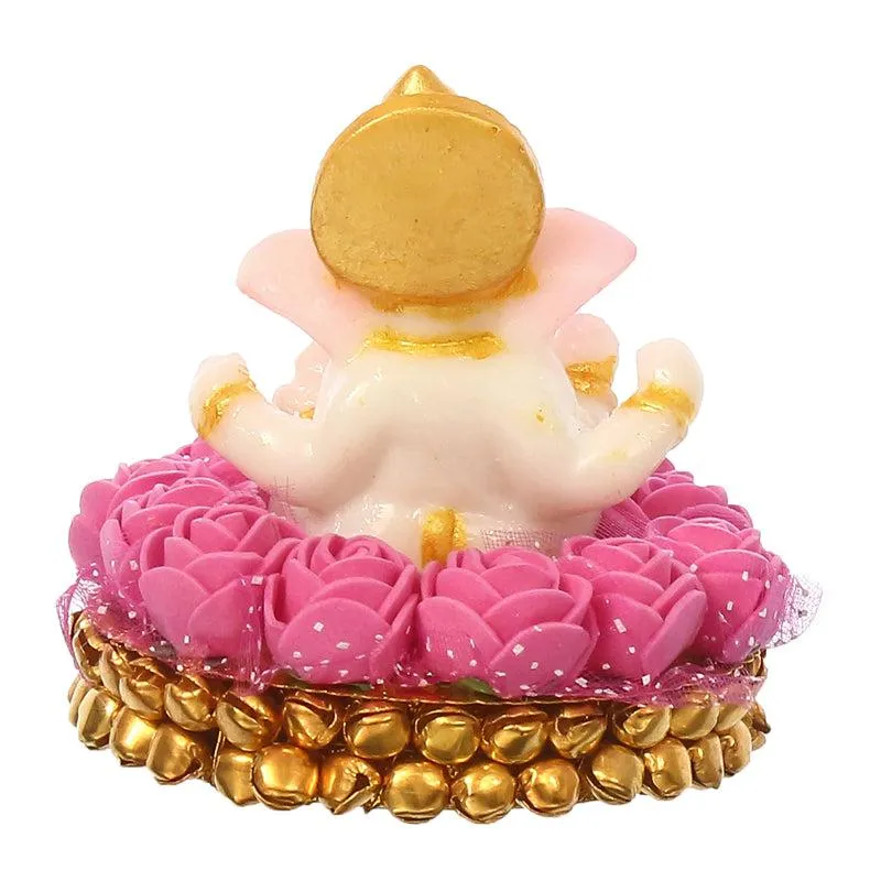 Lord Vinayak Pooja Tealight Candle Holder - Pink media 5