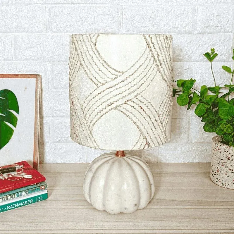 Whimsy Waves Mogo Hand Crafted Fabric Table Lamp - White media 3